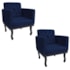 Kit 02 Poltronas Decorativas Classic Suede Azul Marinho - AM Decor