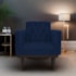 Kit 02 Poltronas Decorativas Classic Suede Azul Marinho - AM Decor