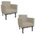 Kit 02 Poltronas Decorativas Classic Suede Bege - AM Decor