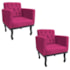 Kit 02 Poltronas Decorativas Classic Suede Pink - AM Decor