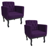 Kit 02 Poltronas Decorativas Classic Suede Roxo - AM Decor