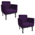 Kit 02 Poltronas Decorativas Classic Suede Roxo - AM Decor