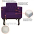 Kit 02 Poltronas Decorativas Classic Suede Roxo - AM Decor