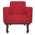 Kit 02 Poltronas Decorativas Classic Suede Vermelho - AM Decor