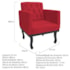 Kit 02 Poltronas Decorativas Classic Suede Vermelho - AM Decor