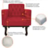 Kit 02 Poltronas Decorativas Classic Suede Vermelho - AM Decor