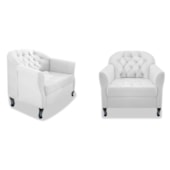 Kit 02 Poltronas Decorativas Julia Corano Branco - Amarena Móveis