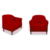 Kit 02 Poltronas Decorativas Julia Corano Vermelho - Amarena Móveis