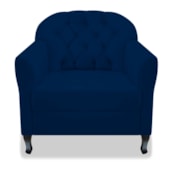Kit 02 Poltronas Decorativas Julia Suede Azul Marinho - Amarena Móveis