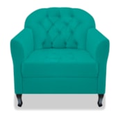 Kit 02 Poltronas Decorativas Julia Suede Azul Turquesa - Amarena Móveis