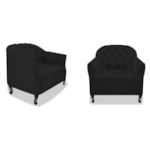 Kit 02 Poltronas Decorativas Julia Suede Preto - Amarena Móveis
