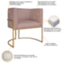 Kit 02 Poltronas Decorativas Luna Base de Ferro Dourado Linho Rose