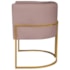 Kit 02 Poltronas Decorativas Luna Base de Ferro Dourado Linho Rose