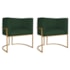 Kit 02 Poltronas Decorativas Luna Base de Ferro Dourado Linho Verde