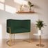 Kit 02 Poltronas Decorativas Luna Base de Ferro Dourado Linho Verde