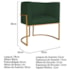 Kit 02 Poltronas Decorativas Luna Base de Ferro Dourado Linho Verde