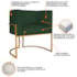 Kit 02 Poltronas Decorativas Luna Base de Ferro Dourado Linho Verde