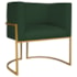 Kit 02 Poltronas Decorativas Luna Base de Ferro Dourado Linho Verde