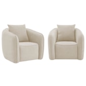 Kit 02 Poltronas Decorativas Sala de Estar Recepção Florença Bouclé Bege