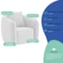 Kit 02 Poltronas Decorativas Sala de Estar Recepção Florença Bouclé Branco