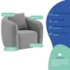 Kit 02 Poltronas Decorativas Sala de Estar Recepção Florença Bouclé Cinza
