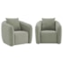 Kit 02 Poltronas Decorativas Sala de Estar Recepção Florença Bouclé Verde Oliva