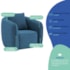 Kit 02 Poltronas Decorativas Sala de Estar Recepção Florença Linho Azul Royal