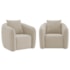Kit 02 Poltronas Decorativas Sala de Estar Recepção Florença Linho Bege