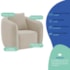 Kit 02 Poltronas Decorativas Sala de Estar Recepção Florença Linho Bege