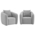 Kit 02 Poltronas Decorativas Sala de Estar Recepção Florença Linho Cinza Claro