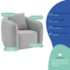 Kit 02 Poltronas Decorativas Sala de Estar Recepção Florença Linho Cinza Claro