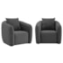 Kit 02 Poltronas Decorativas Sala de Estar Recepção Florença Linho Cinza Escuro