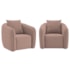 Kit 02 Poltronas Decorativas Sala de Estar Recepção Florença Linho Rosê