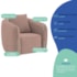 Kit 02 Poltronas Decorativas Sala de Estar Recepção Florença Linho Rosê