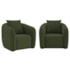 Kit 02 Poltronas Decorativas Sala de Estar Recepção Florença Linho Verde