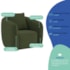 Kit 02 Poltronas Decorativas Sala de Estar Recepção Florença Linho Verde