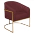 Kit 02 Poltronas Decorativas Sala de Estar Recepção Luiza Base de Ferro Dourado Suede Bordô - Amarena Móveis