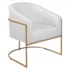 Kit 02 Poltronas Decorativas Sala de Estar Recepção Luiza Base de Ferro Dourado Suede Branco - Amarena Móveis