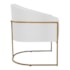 Kit 02 Poltronas Decorativas Sala de Estar Recepção Luiza Base de Ferro Dourado Suede Branco - Amarena Móveis