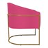 Kit 02 Poltronas Decorativas Sala de Estar Recepção Luiza Base de Ferro Dourado Suede Pink - Amarena Móveis