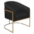 Kit 02 Poltronas Decorativas Sala de Estar Recepção Luiza Base de Ferro Dourado Suede Preto - Amarena Móveis