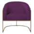 Kit 02 Poltronas Decorativas Sala de Estar Recepção Luiza Base de Ferro Dourado Suede Roxo - Amarena Móveis