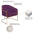 Kit 02 Poltronas Decorativas Sala de Estar Recepção Luiza Base de Ferro Dourado Suede Roxo - Amarena Móveis