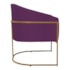 Kit 02 Poltronas Decorativas Sala de Estar Recepção Luiza Base de Ferro Dourado Suede Roxo - Amarena Móveis