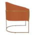 Kit 02 Poltronas Decorativas Sala de Estar Recepção Luiza Base de Ferro Dourado Suede Terracota - Amarena Móveis