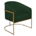 Kit 02 Poltronas Decorativas Sala de Estar Recepção Luiza Base de Ferro Dourado Suede Verde - Amarena Móveis