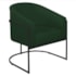 Kit 02 Poltronas Decorativas Sala de Estar Recepção Luiza Base de Ferro Preto Suede Verde - Amarena Móveis