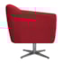 Kit 02 Poltronas Grazi Base Giratória de Metal Suede Vermelho - Amarena Móveis