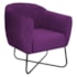 Kit 02 Poltronas Grazi Base X Preta Suede Roxo - Amarena Móveis