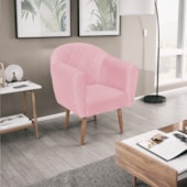 Kit 02 Poltronas Grazi Pés Palito Suede Rosa Bebê - Amarena Móveis